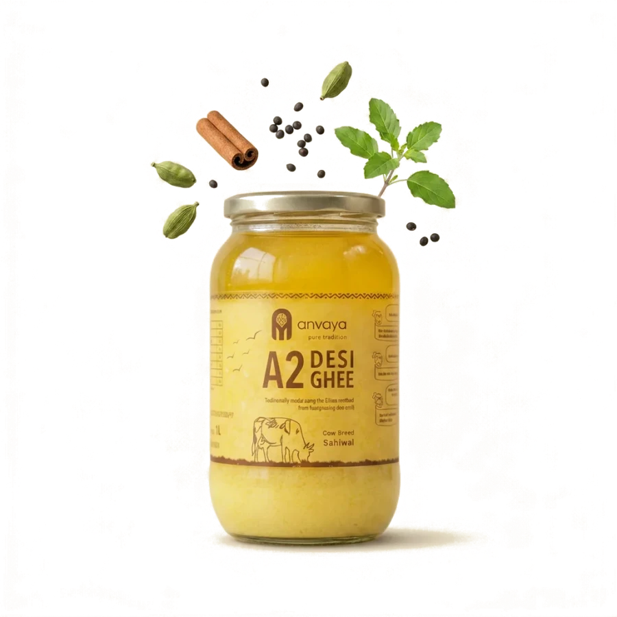 A jar of Anvayapure A2 Sahiwal ghee